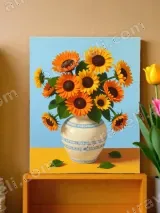 Sunflower Vase Floral Canvas Wall Art for Living Room Home Decor – view 2