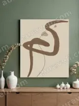 Abstract Botanical Line Art Canvas Wall Art for Living Room Home Decor
