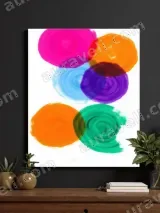 Abstract Colorful Circles Canvas Wall Art for Living Room Home Decor