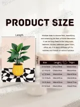 Botanical Plant Yellow Pot Checkerboard Canvas Wall Art for Home Decor – вид 7