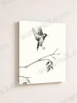Bird in Flight Black and White Canvas Wall Art for Home Decor – вид 4