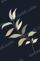 Neutral Toned Leaf Branch Canvas Wall Art for Living framed modern home decor