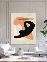 Abstract Organic Shapes Canvas Wall Art for Living Room Decor – view 3