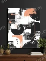 Abstract Geometric Canvas Wall Art for Living Room Home Decor