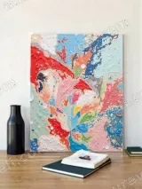 Abstract Colorful Textured Canvas Wall Art for Living Room Decor