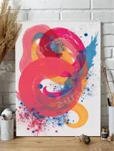Abstract Colorful Swirl Brushstroke Canvas Wall Art for Living & Bedroom Home Decor