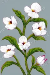 White Flower Botanical Canvas Wall Art for Living Room framed modern home decor