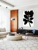 Black Botanical Leaf Silhouette Canvas Wall Art for Living Room Decor – view 5