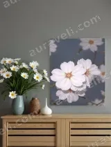 White Floral Canvas Wall Art for Bedroom and Living Room Home Decor – view 2