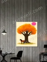 Brown Horse & Orange Tree Canvas Wall Art for Living Room Home Decor – view 2
