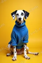 Dalmatian Dog in Blue Sweater Canvas Wall Art for Living Room Home Decor wall art print