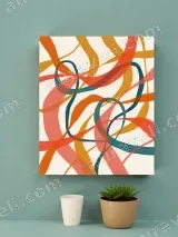 Abstract Colorful Curves Canvas Wall Art for Living & Bedroom Decor – view 3
