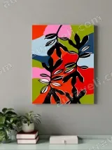 Abstract Botanical Canvas Wall Art for Living Room Home Decor