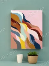 Abstract Colorful Waves Canvas Wall Art for Bedroom Living Room Decor – view 3