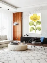 Yellow Floral Botanical Canvas Wall Art for Living Room & Bedroom Decor – вид 5