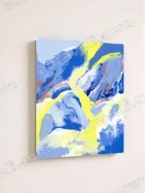 Abstract Blue Yellow Swirl Canvas Wall Art for Living Room Home Decor – view 4