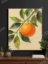 Botanical Orange Branch Canvas Wall Art for Living Room Home Decor – view 3
