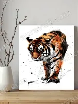 Tiger Ink Splatter Canvas Wall Art for Living Room Home Decor