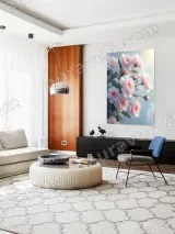 Pink Camellia Canvas Wall Art for Bedroom Living Room Decor – view 5