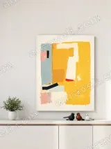 Abstract Color Block Canvas Wall Art for Living Room Bedroom Home Decor – view 4