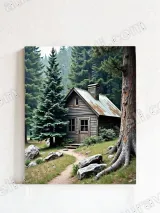 Rustic Forest Cabin Canvas Wall Art for Living Room Bedroom Home Decor
