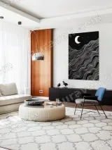 Abstract Moon Stars & Waves Canvas Wall Art for Bedroom Living Room Home Decor – view 5
