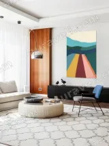 Abstract Geometric Road Landscape Canvas Wall Art for Living Room Decor – view 5
