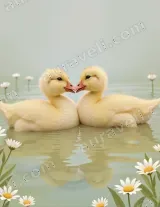 Cute Ducklings & Daisy Canvas Wall Art for Living Room Home Decor living room wall art for modern home decor