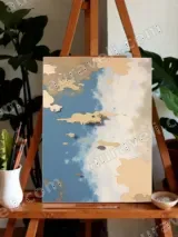 Abstract Sky & Gold Clouds Canvas Wall Art for Living Room Decor