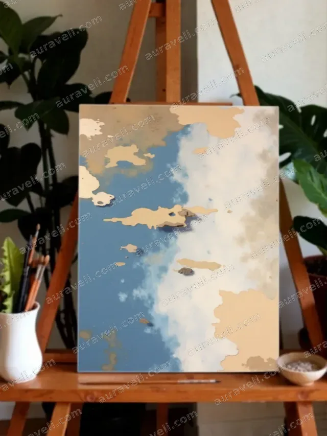 Abstract Sky & Gold Clouds Canvas Wall Art for Living Room Decor — art print