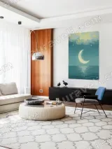 Dreamy Moon & Ocean Night Canvas Wall Art for Bedroom Living Room Decor – view 5