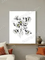 Floral Line Art Canvas Wall Art for Living Room Bedroom Home Decor