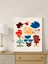 Whimsical Bird & Floral Canvas Wall Art for Nursery Home Decor – вид 4
