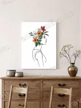 Floral Woman Line Art Canvas Wall Art for Living Room Bedroom Home Decor – вид 2