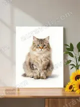 Fluffy Tabby Cat Canvas Wall Art for Living Room Bedroom Home Decor