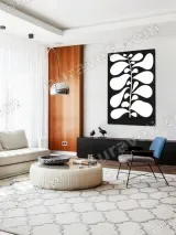 Black & White Abstract Leaf Canvas Wall Art for Living Room Home Decor – view 5