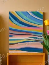 Colorful Abstract Wave Canvas Wall Art for Home Decor – view 2