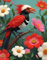 Colorful Bird Floral Canvas Wall Art for Living Room Bedroom Decor living room wall art for modern home decor