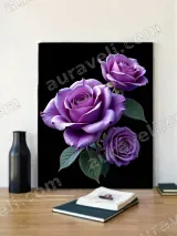 Purple Roses Canvas Wall Art for Bedroom & Living Room Home Decor – view 4