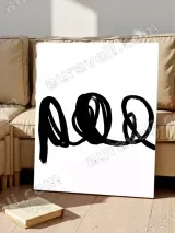 Abstract Letter Brushstroke Canvas Wall Art for Living Room Home Decor – view 5