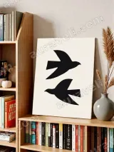 Minimalist Two Birds Silhouette Canvas Wall Art for Home Decor – view 3