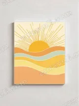 Boho Sun & Wavy Layers Canvas Wall Art for Living Room Home Decor – вид 2