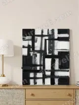 Abstract Black White Geometric Canvas Wall Art for Living Room Home Decor – view 4