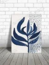 Abstract Blue Botanical Canvas Wall Art for Living Room Home Decor – view 3