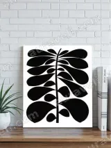 Abstract Botanical Leaf Canvas Wall Art for Living Room Home Decor
