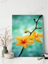 Vibrant Yellow Floral Canvas Wall Art for Bedroom & Living Room Decor