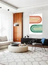 Retro Curved Lines Canvas Wall Art for Living Room Bedroom Home Decor – view 5