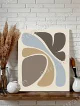 Abstract Organic Shapes Canvas Wall Art for Living Room Bedroom Decor