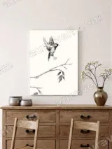 Bird in Flight Black and White Canvas Wall Art for Home Decor – вид 2