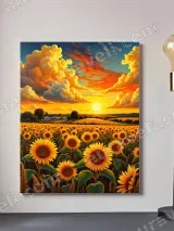 Sunset Sunflower Field Canvas Wall Art for Living Room Bedroom Home Decor – вид 2